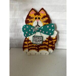 Cat Lover Door Hanger – Attack Cat Sign – Humorous Home Entry Decor